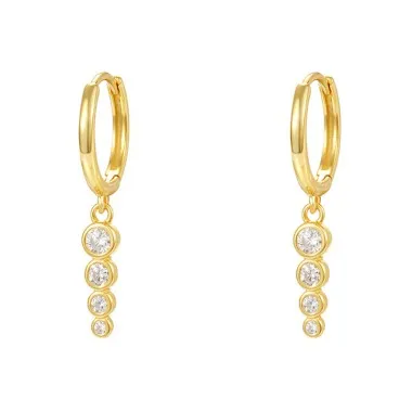 Lovely Zirconia Tassel Hoop Earrings 60300149