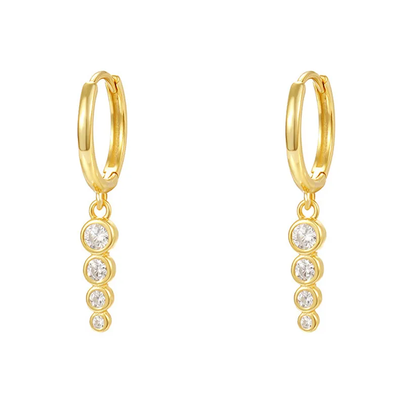 Lovely Zirconia Tassel Hoop Earrings 60300149