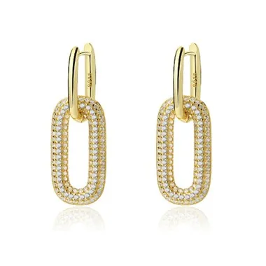 Unique Zirconia Oval Hoop Earrings 60300150