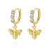 Lovely Bees Zirconia Charm Hoop Earrings 60300152