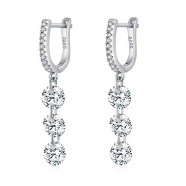 Spark Tassel Zirconia Charm Hoop Earrings 60300157