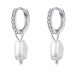 Classic Pearl Beads Zirconia Charm Hoop Earrings 60300159