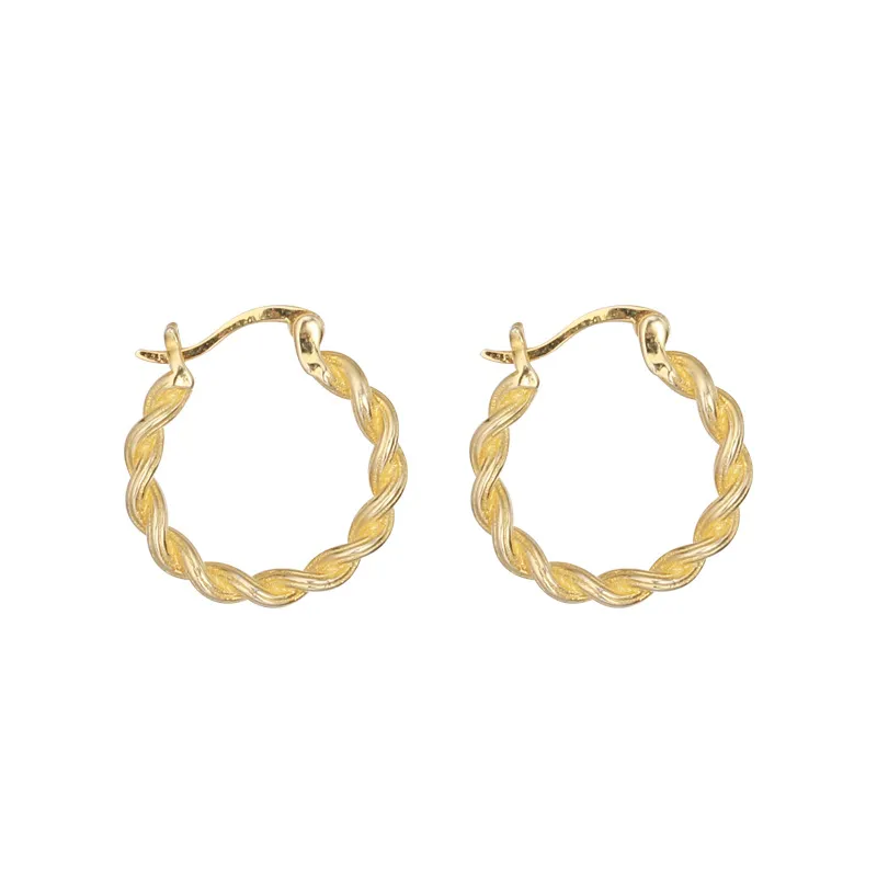 Elegant Twisted French Lock Hoop Earring 60400020