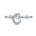 925 Sterling Silver Shiny Zirconia Moon Cross Ring 70100197