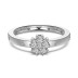 925 Sterling Silver Zirconia Flower Band Ring 70100204