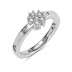 925 Sterling Silver Zirconia Flower Band Ring 70100204