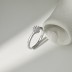 925 Sterling Silver Zirconia Flower Band Ring 70100204