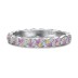 925 Sterling Silver Luxury Rainbow Zirconia Band Ring 70100206