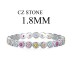 925 Sterling Silver 1.8mm Rainbow Zirconia Band Ring 70100207