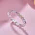 925 Sterling Silver 1.8mm Rainbow Zirconia Band Ring 70100207