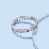 925 Sterling Silver 2mm Rainbow Zirconia Band Ring 70100208