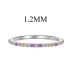 925 Sterling Silver 1.2mm Rainbow Zirconia Band Ring 70100211