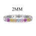 925 Sterling Silver 2mm Rainbow Zirconia Band Ring 70100212