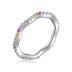 925 Sterling Silver Rainbow Zirconia Curve Band Ring 70100213