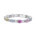 925 Sterling Silver Rainbow Zirconia Chain Band Ring 70100214