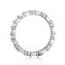 925 Sterling Silver Rainbow Zirconia Chain Band Ring 70100214