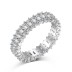 925 Sterling Silver Full Rectangle Zirconia Band Ring 70100216