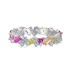 925 Sterling Silver Rainbow Zirconia Geometric Band Ring 70100217