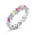 925 Sterling Silver Rainbow Zirconia Geometric Band Ring 70100217