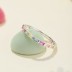 925 Sterling Silver Rectangle Rainbow Zirconia Band Ring 70100220