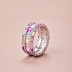 925 Sterling Silver Rainbow Full Zirconia Band Ring 70100222