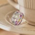 925 Sterling Silver Rainbow Full Zirconia Band Ring 70100222