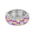 925 Sterling Silver Luxury Rainbow Zirconia Band Ring 70100225