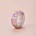 925 Sterling Silver Luxury Rainbow Zirconia Band Ring 70100225