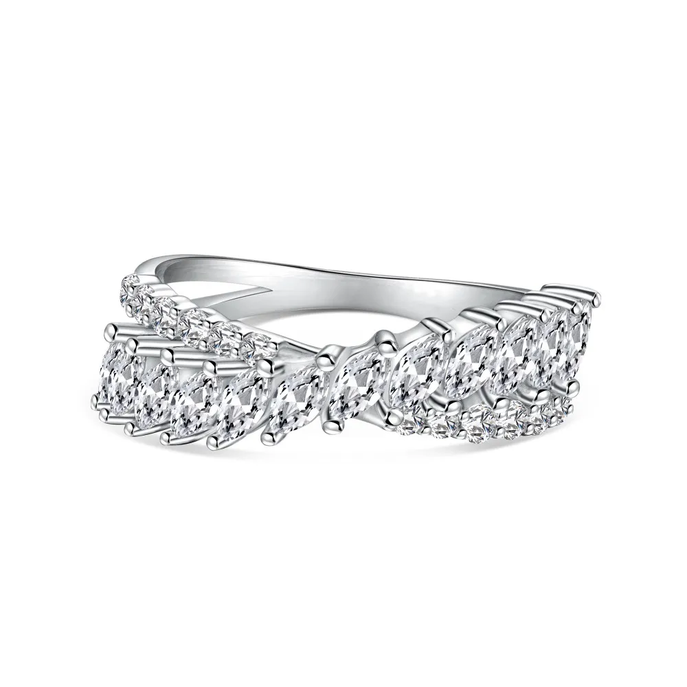 925 Sterling Silver Mariquesa Zirconia Band Ring 70100226