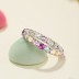 925 Sterling Silver 3mm Rainbow Zirconia Band Ring 70100228