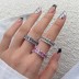 925 Sterling Silver Luxury 4*6 Rectangle Zirconia Band Ring 70100232