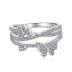 925 Sterling Silver Butterfly Zirconia Band Ring 70100238