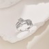 925 Sterling Silver Butterfly Zirconia Band Ring 70100238