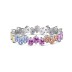 925 Sterling Silver Rainbow Square Zirconia Band Ring 70100243