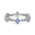 925 Sterling Silver Zirconia Flower Band Ring 70100244