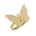 925 Sterling Silver Shiny Butterfly Zirconia Band Ring 70100247