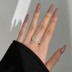 925 Sterling Silver Irregular Layers Zirconia Band Ring 70100249