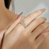 925 Sterling Silver Irregular Layers Zirconia Band Ring 70100249