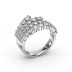 925 Sterling Silver Irregular Layers Zirconia Band Ring 70100249