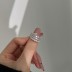 925 Sterling Silver Irregular Layers Zirconia Band Ring 70100249