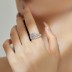 925 Sterling Silver Irregular Layers Zirconia Band Ring 70100249