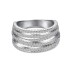 925 Sterling Silver Shiny Layers Zirconia Band Ring 70100250