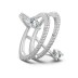 925 Sterling Silver Shiny Snake Zirconia Band Ring 70100254