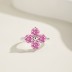 925 Sterling Silver Sparkle Flower Zirconia Band Ring 70100255