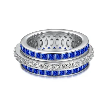 925 Sterling Silver Gear Zirconia Band Ring 70100256