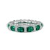 925 Sterling Silver Vintage Emerald Zirconia Band Ring 70100257