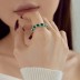 925 Sterling Silver Vintage Emerald Zirconia Band Ring 70100257