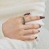 925 Sterling Silver Vintage Emerald Zirconia Band Ring 70100257