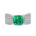 925 Sterling Silver Elegant Emerald Zirconia Band Ring 70100272