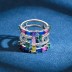 925 Sterling Silver Unique Rainbow Zirconia Band Ring 70100277